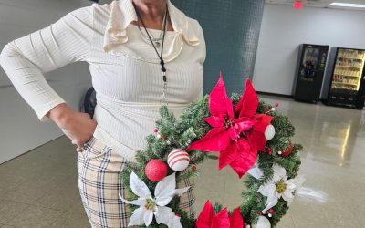 Holiday Wreath and Tree Making Class with Seniors and Veterans